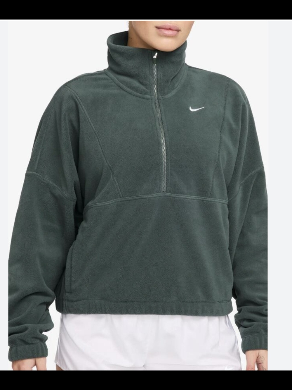 Nike Dark Green Quarter-Zip Fleece Pullover